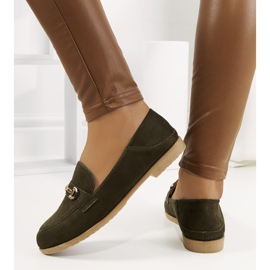 Grüne Aniria-Loafer mit flachem Absatz khaki 1