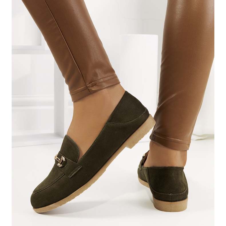 Grüne Aniria-Loafer mit flachem Absatz khaki 1