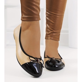 Beigefarbene Prieto-Ballerinas für Damen schwarz 1