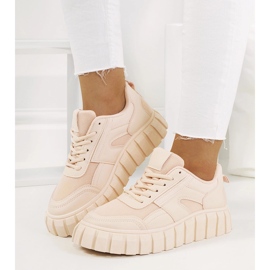 Rosa Turnschuhe auf einer hohen Morico-Sohle 2