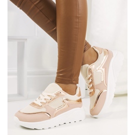 Rosafarbene Basemat-Sneakers für Damen beige 1