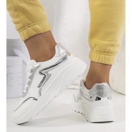 Weiße Basemat-Sneaker für Damen silber- 2