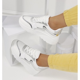 Weiße Basemat-Sneaker für Damen silber- 1