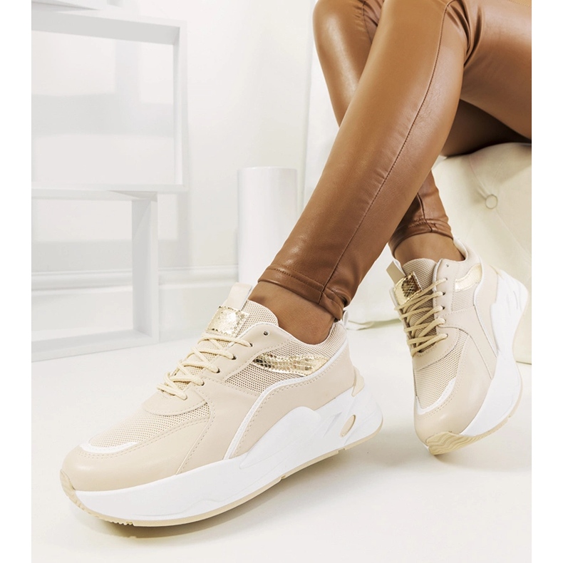 Nazaria beige Sportschuhe golden 1