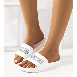 Weiße Damenhausschuhe Big Star FF274A199 101 1