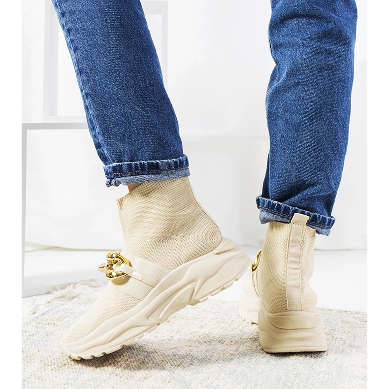 Martina Beige High-Top-Sneakers 1