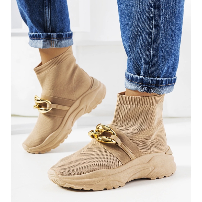 Braune High-Top-Sneaker 1