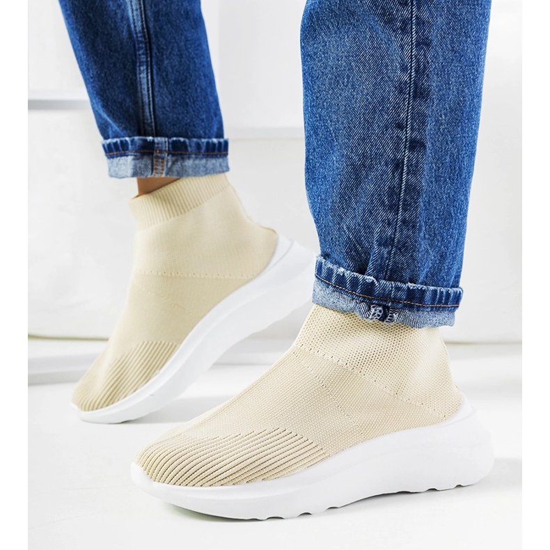 Beige High-Top-Sneakers von Jennifer 1