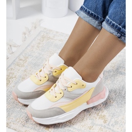 Damensneaker von Pagnotto in Gelb rosa 1