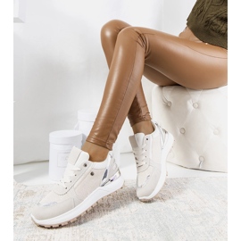 Beige glänzende Onio-Sneakers für Damen 1
