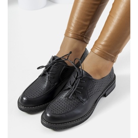 Edda schwarze durchbrochene Oxford-Schuhe 2