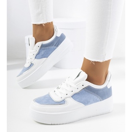 Blaue Turnschuhe für Damen von Statela weiß 1