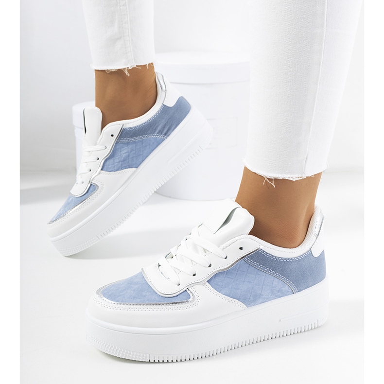 Blaue Turnschuhe für Damen von Statela weiß 1