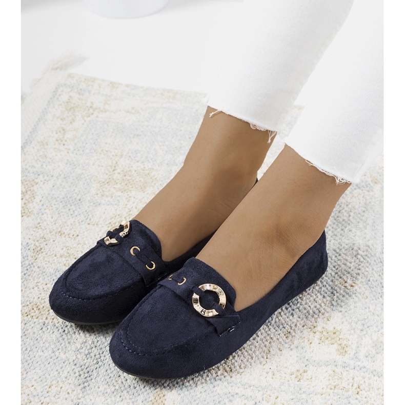 Marineblaue Leila-Slipper für Damen 1