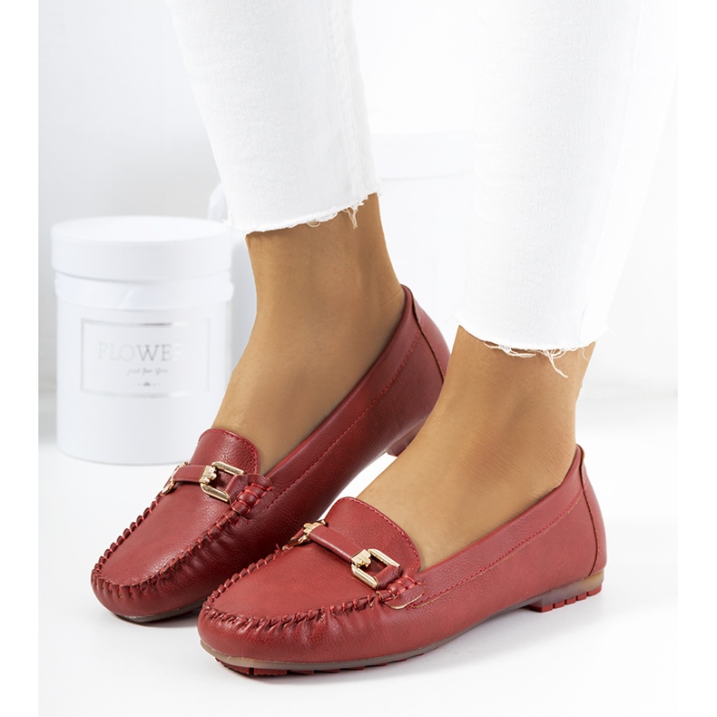 Flavon kastanienbraune Loafer für Damen rot 1