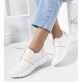 Enid weiße holografische Turnschuhe beige 1