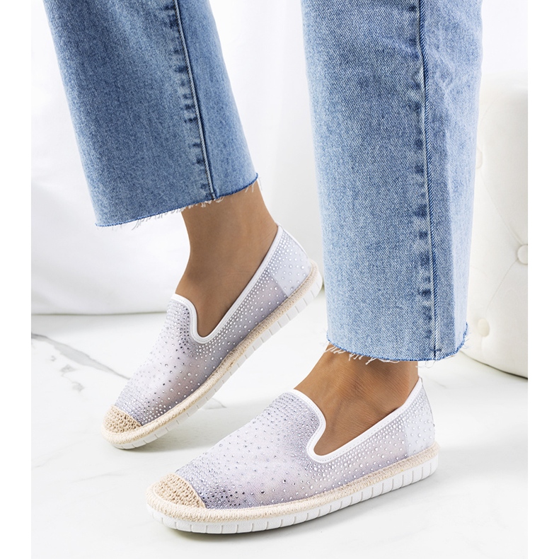 Weiße Espadrilles mit Punter Zirkonia 1