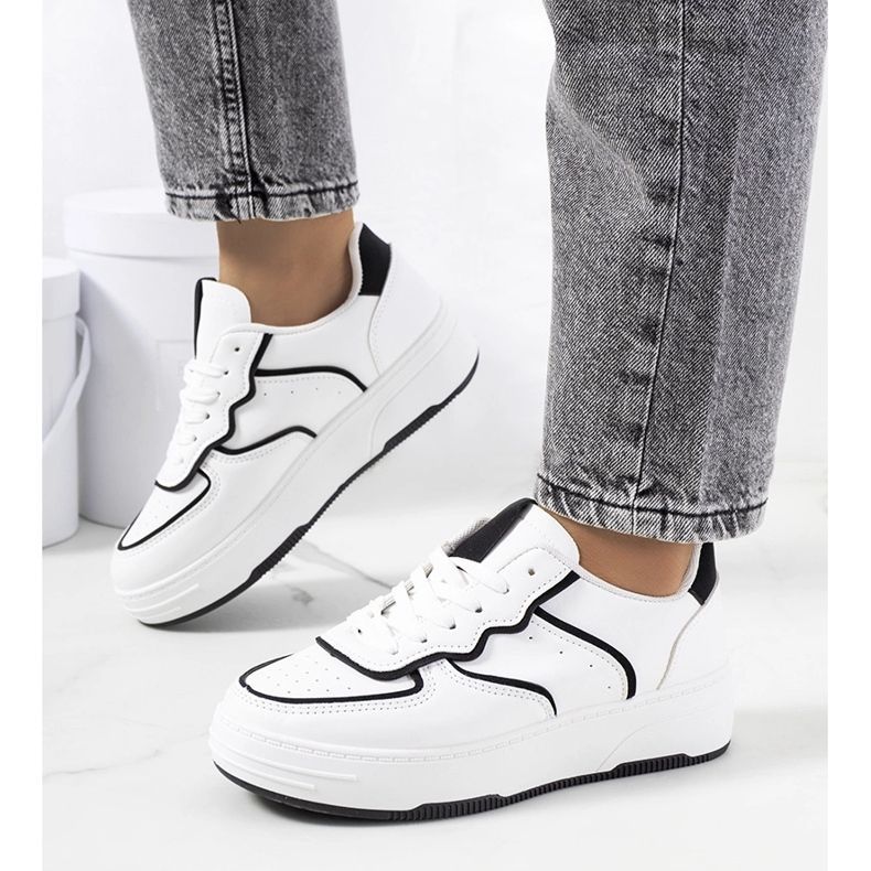 Bieke-Turnschuhe für Damen, weiß und schwarz 1