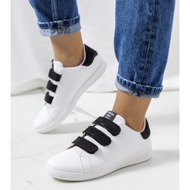 Schwarz-weiße Diest Damen-Sneakers mit Klettverschluss 1