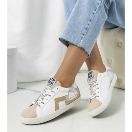 Amaal glänzende weiße Turnschuhe beige 1