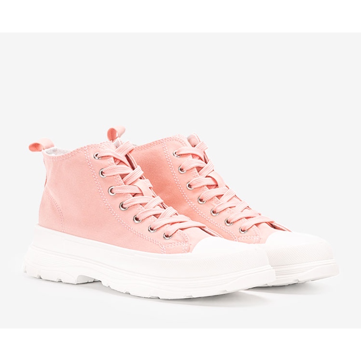 Pinkfarbene knöchelhohe Sneakers mit Cherryl-Plateau rosa 1