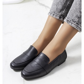 Ahornschuhe für Damen aus schwarzem Leder 1