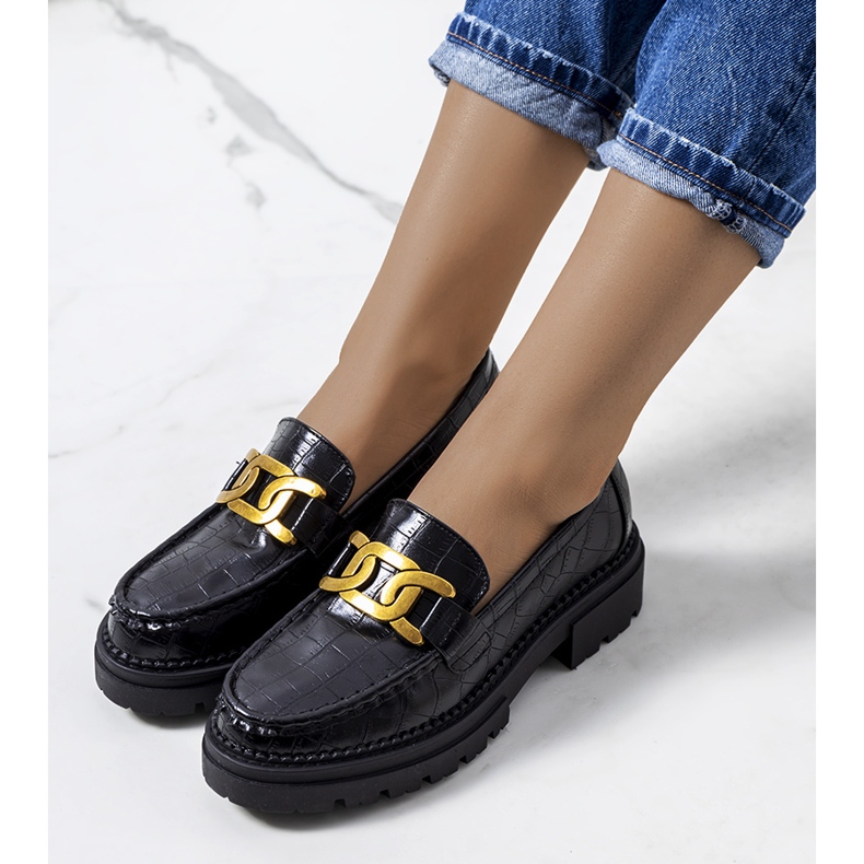 Schwarze Loafer auf hoher Zanen-Sohle 1