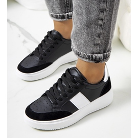 Schwarze Damenturnschuhe von Ontario silber- 1