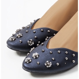 Marineblaue Ballerinas mit Silke-Schnitt 1