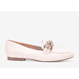 Beige Mokassins mit Segarra-Kette 1