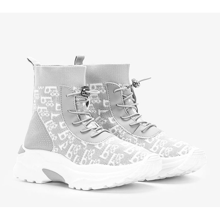 Graue Erma-Sneakers für Damen weiß 1