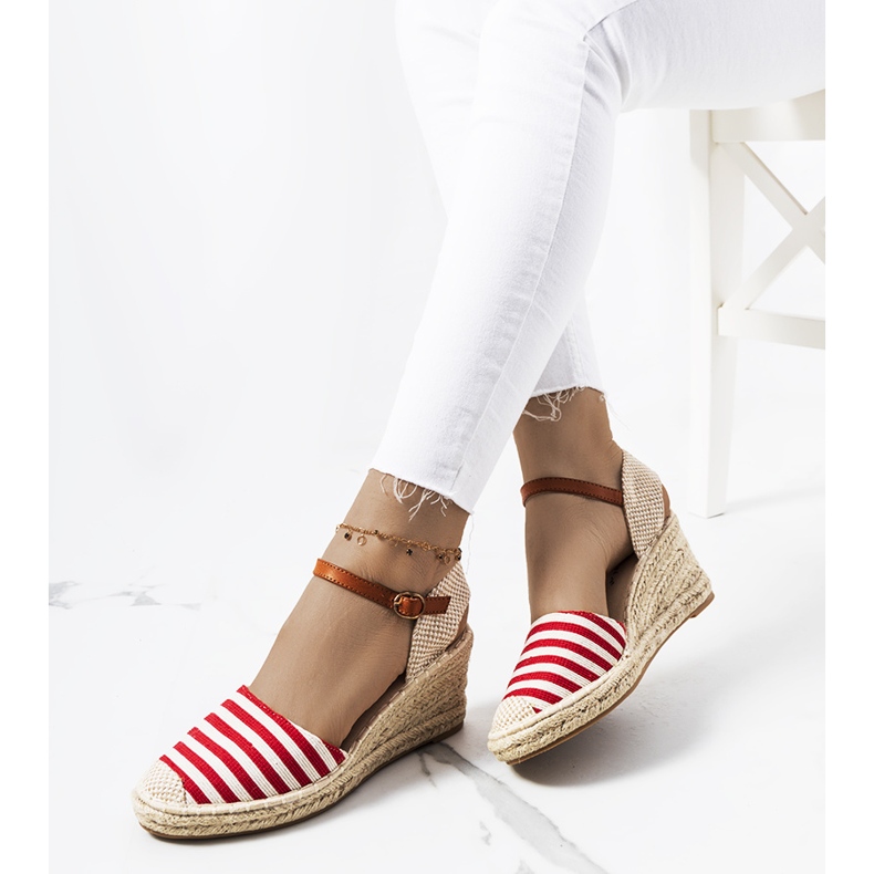 Rote Espadrilles auf dem Garvan Wedge beige 1