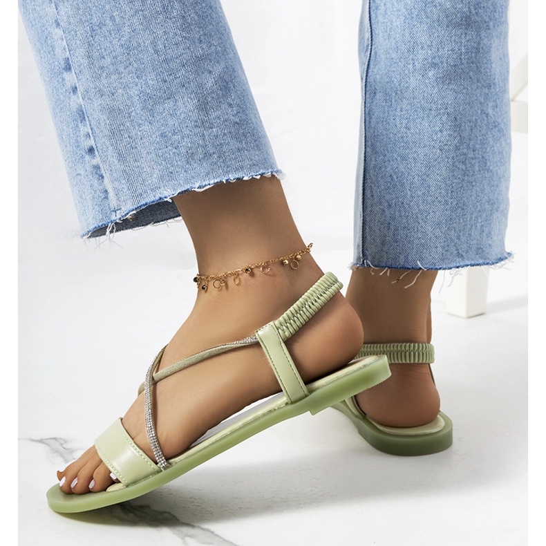 Kiara grüne Damensandalen 1