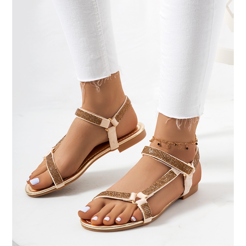 Goldene Sandalen mit Zirkonias von Fihelly 1