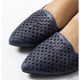 Marineblaue durchbrochene Loafer von Jarrett 1