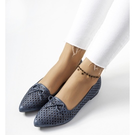 Gayle marineblaue durchbrochene Ballerinas 1