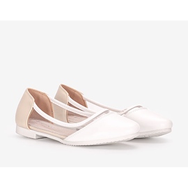 Weiße halbtransparente Kinderballerinas von Juva beige 1