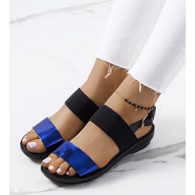 Marineblaue Damensandalen von Tarja 1