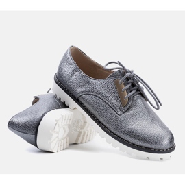 Grau glänzende Schuhe für Kinder Runa 2
