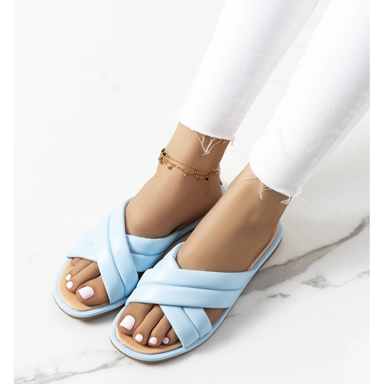 Blaue Thines-Hausschuhe für Damen 1