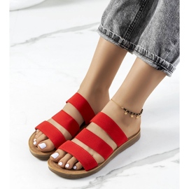 Rote Cremik-Hausschuhe für Damen 1