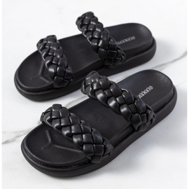 Schwarze Angas-Hausschuhe 1