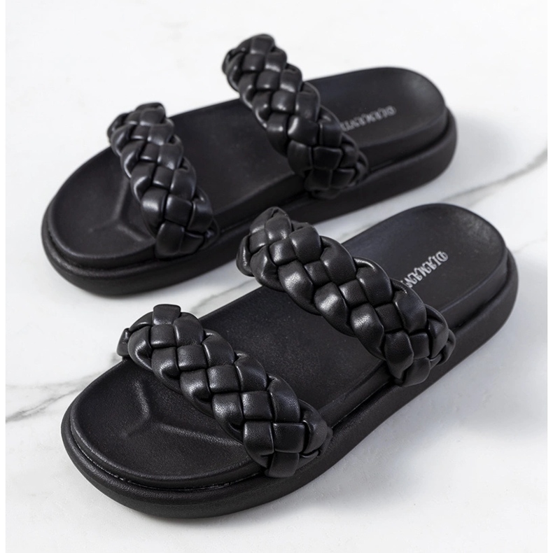 Schwarze Angas-Hausschuhe 1