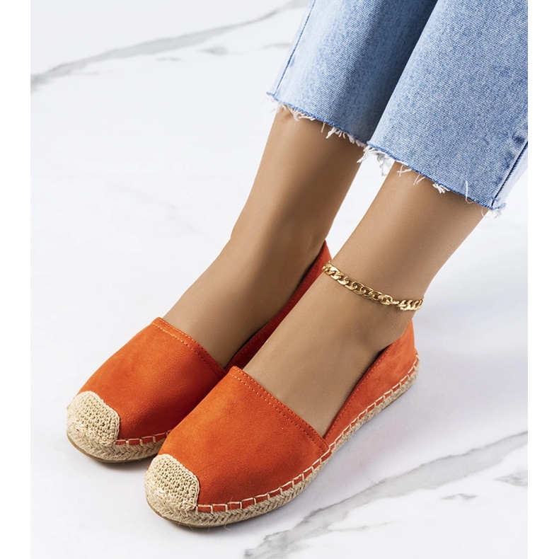Orangefarbene Damen-Espadrilles von Balma 1