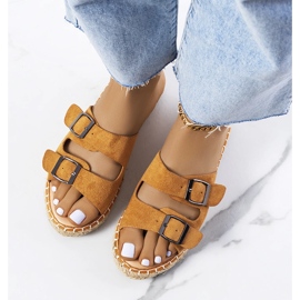 Braune Finnan-Hausschuhe für Damen 2