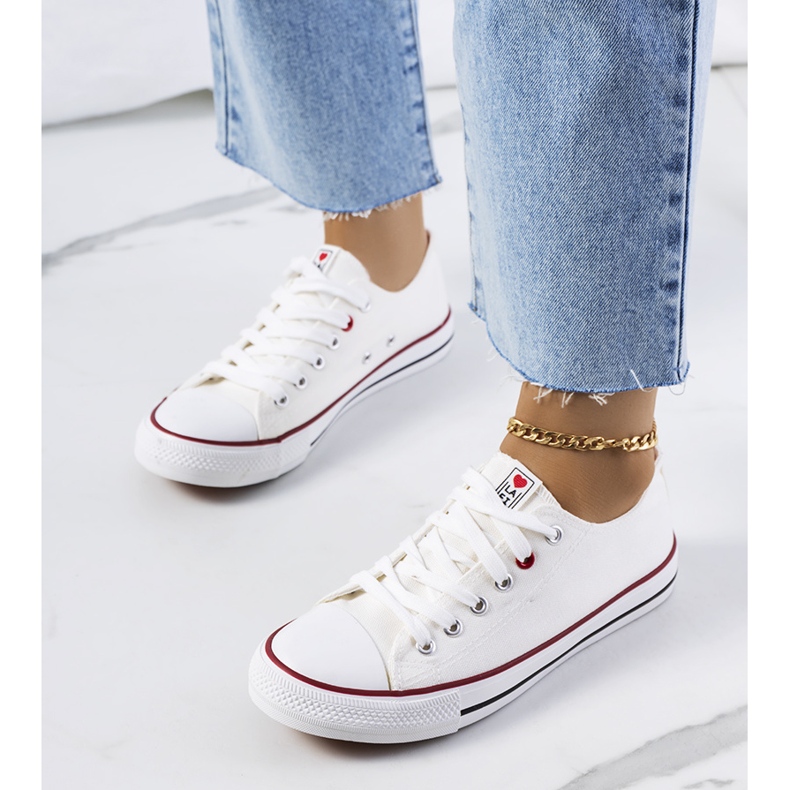 Weiße klassische Frauen -Sneakers 1