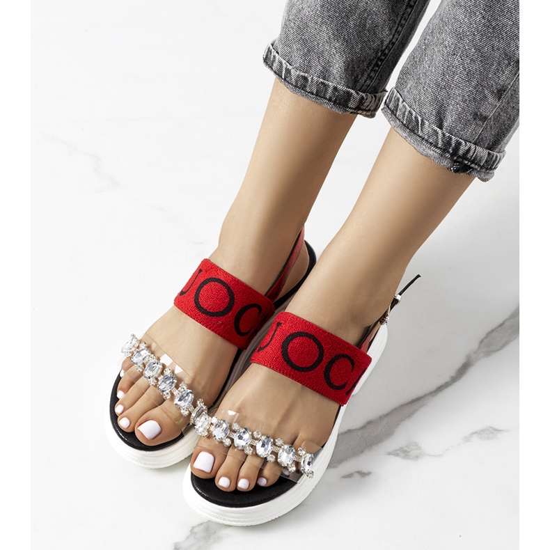 Rote Damensandalen von Hanin 1