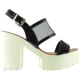 Sandalen mit hohen Sohlen LX03 Schwarz 1