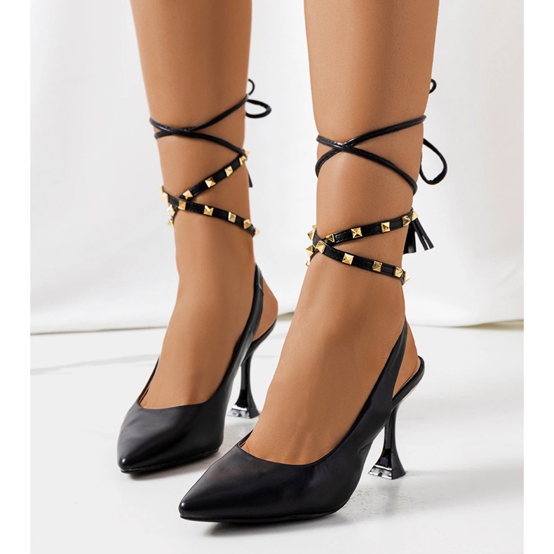 Schwarze Schnürpumps von Nudar 1