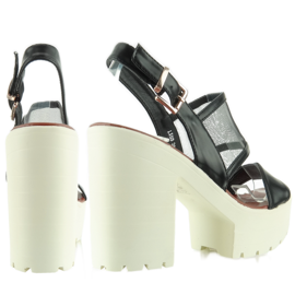 Sandalen mit hohen Sohlen LX03 Schwarz 2